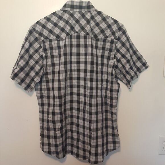 Wrangler WRancher Western Mens L Pearl Snap Short Sleeve Plaid Cowboy EUC - Picture 7 of 9